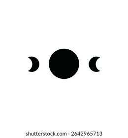 Celestial bodies sun moon phases minimalist design.