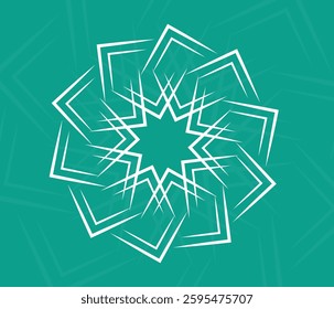 Celestial burst mandala star seamless pattern