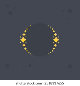 Celestial Circle Frame With Star Four Pointed Magic Glossy Icon Vector Isolated