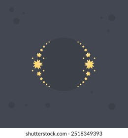 Quadro De Círculo Celeste Com Estrela Dez Pontas Magia Icone Brilhante Vetor Isolado