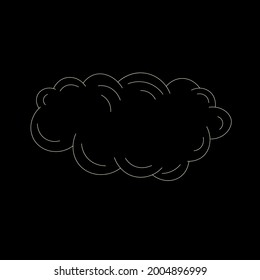 Celestial Cloud in gold colors on black background. Vector icon   perfect for  interior posters, postcards, social media and more.