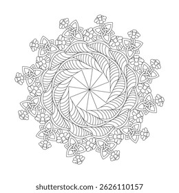 Livro de colorir celestial mandala página para adulto . Fácil Mandala colorir páginas do livro para adultos para relaxar, experiências dar alívio. Arquivo de vetor redimensionável