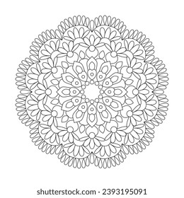  Celestial convergence mandala design Coloring book page vector file