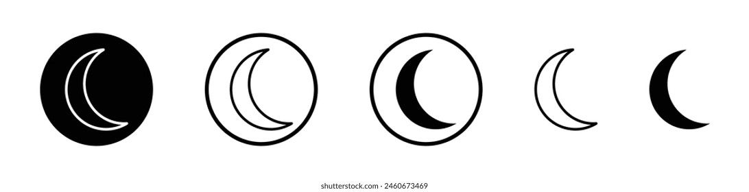 Conjunto de iconos de la media luna celeste. Símbolo de Vector de fase lunar de Ramadán.