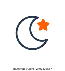 Celestial Crescent Moon Vector Icon Illustration for Nightly Serenity