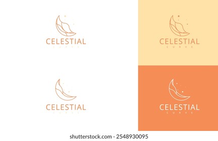 Celestial Curve Logo Design in Four Color Variations