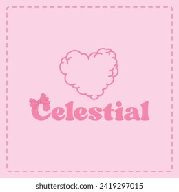 Celestial cute pink card design