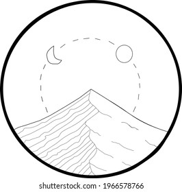 Celestial Cycle Simple Line 
Illustration