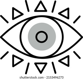 Ojo celeste, ilustración, vector sobre fondo blanco.