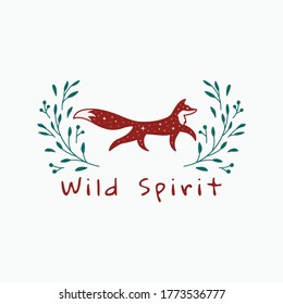 Celestial Fox with Floral Wreath