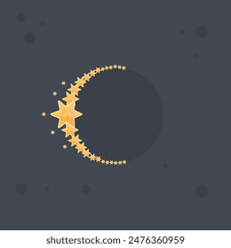 Cadre Céleste Avec Étoile Jaune Orange Icône Magique Six Pointés Glacée  Image vectorielle Isolée