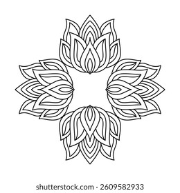 Celestial Garden Mandala for Coloring Book Page