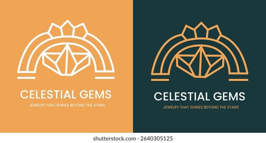 Celestial Gems Minimalist Logo with two options
