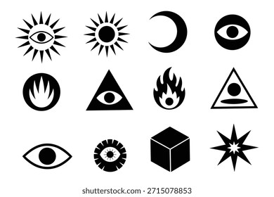 Sternzeichen und geometrische Symbole Monddreieck
