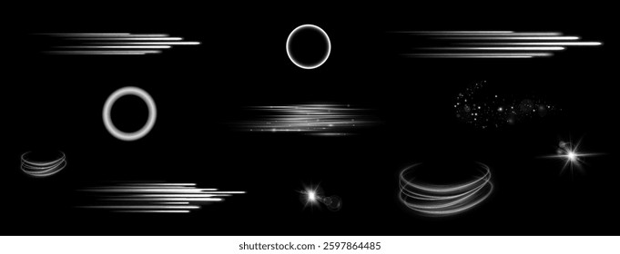 Celestial Glow Swirls: A Dynamic Display of Soft, Glowing White Curves Twisting Through Space, Representing the Infinite Flow of Light, the Grace of Movement, and the Dreamlike Atmosphere