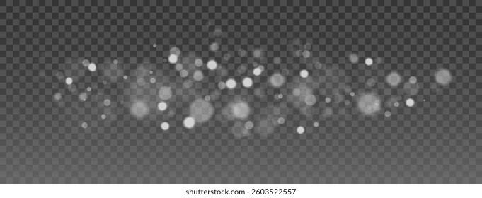 Celestial Glow - Twinkling White Stars and Glowing Particles Creating a Magical, Mystical, and Elegant Atmosphere for Graphic and Decorative Designs