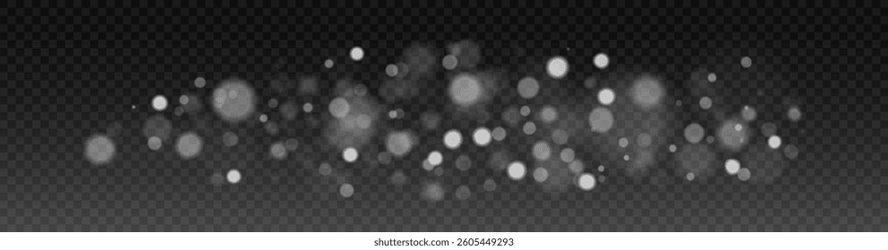 Celestial Glow - Twinkling White Stars and Glowing Particles Creating a Magical, Mystical, and Elegant Atmosphere for Graphic and Decorative Designs