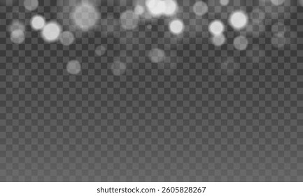 Celestial Glow - Twinkling White Stars and Glowing Particles Creating a Magical, Mystical, and Elegant Atmosphere for Graphic and Decorative Designs