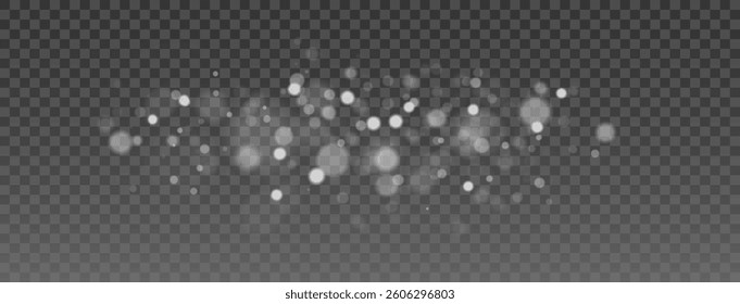 Celestial Glow - Twinkling White Stars and Glowing Particles Creating a Magical, Mystical, and Elegant Atmosphere for Graphic and Decorative Designs