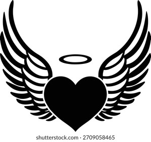 Celestial heart icon isolated on white background