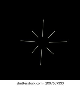 Celestial icon spark in gold colors on black background. Perfect for  interior posters, postcards, social media and more.  Vector illustration.