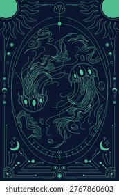 Celestial Jellyfish Harmony in Cosmic Ocean Frame