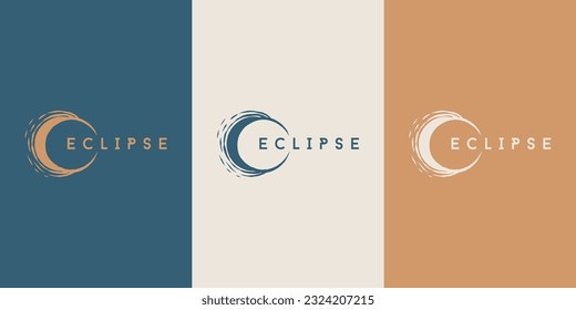 Celestial Logo design, Eclipse logotype, Minimal logo, Star, Spiral, Astrology, Astronomy, Spiritual, Vector logo