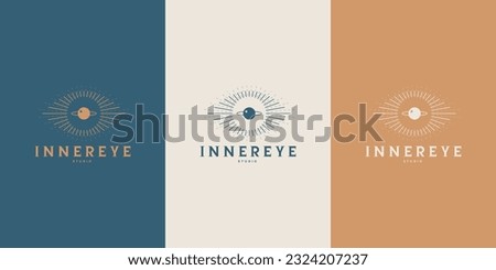 Celestial Logo design, Eye logotype, Minimal logo, Star, Spiral, Astrology, Astronomy, Spiritual, Vector logo