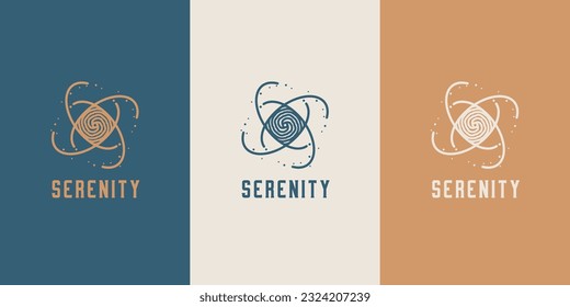 Celestial Logo design, Galaxy logotype, Minimal logo, Star, Spiral, Astrology, Astronomy, Spiritual, Vector logo