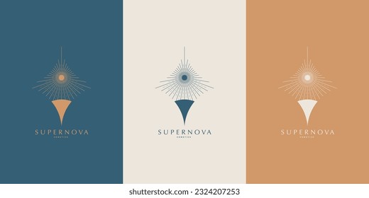 Diseño de logotipos celestes, logotipo galaxy, logotipo mínimo, estrella, espiral, astrología, astronomía, espiritual, logotipo vectorial