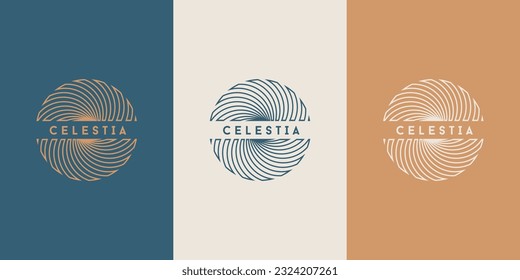 Celestial Logo design, Galaxy logotype, Minimal logo, Star, Spiral, Astrology, Astronomy, Spiritual, Vector logo