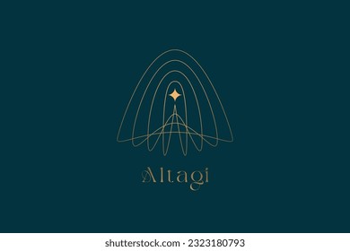 Celestial logo design, Space logo, Minimal logotype, Star, Galaxy, Line logo, Branding, Minimal symble, Emblem, Feminine design