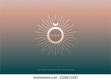 Celestial logo design, Star logotype, Planet, Space, Universe, Minimal Minimalistic, Sun, Rays, Satelite emblem