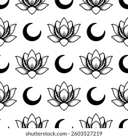  Celestial Lotus Flower Pattern vector