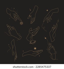 Celestial Magic Art Hand Mystical Elements