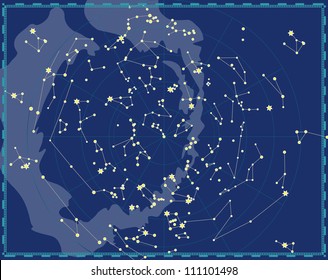 Mapa celeste del cielo nocturno