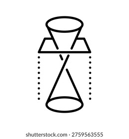 Celestial mechanics icon. Science and astrophysics line symbol. Black and white.