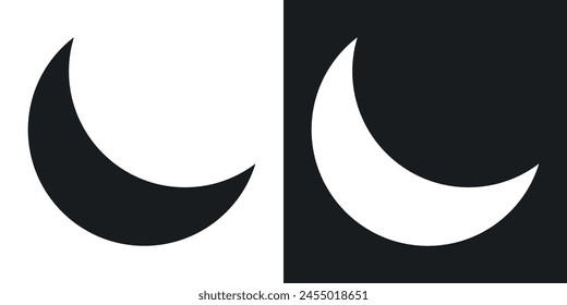 Celestial Moon Icons. Half and Crescent Shapes for Night Themed Designs.