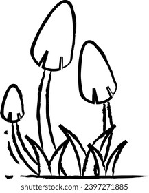 celestial mushroom hand drawn vector illustration