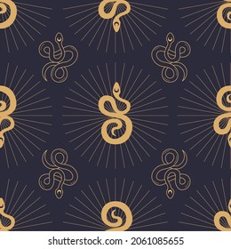 Celestial Mystic seamless pattern, Modern vector hand drawing illustration. Mystical esoteric background