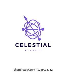 celestial orbital kinetic pendulum logo vector icon illustration