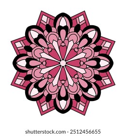 Celestial Orbits colour mandala coloring book page. Easy Mandala Coloring Book Pages for Adults to Relax, Experiences Give Relief. Resizeable Vector File