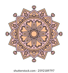 Celestial Orbits Colour mandala coloring book page. Easy Mandala Coloring Book Pages for Adults to Relax, Experiences Give Relief. Resizeable Vector File