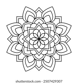 Celestial Orbits mandala coloring book page. Easy Mandala Coloring Book Pages for Adults to Relax, Experiences Give Relief. Resizeable Vector File