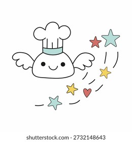 Celestial Pastry Chef Spirit With Magic Trail And Stars