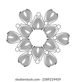 Celestial Petals Mandala Coloring Book Page