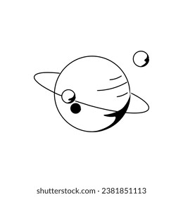 Celestial Planet Vector Icon Illustration