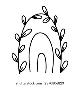 Celestial rainbow icon. Boho decor element. Vector illustration.