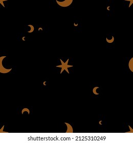 Celestial seamless pattern vector. Constellation mystic pattern design. Whale, butterfly bohemian textile design