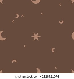 Celestial seamless pattern vector. Constellation mystic pattern design. Whale, butterfly bohemian textile design